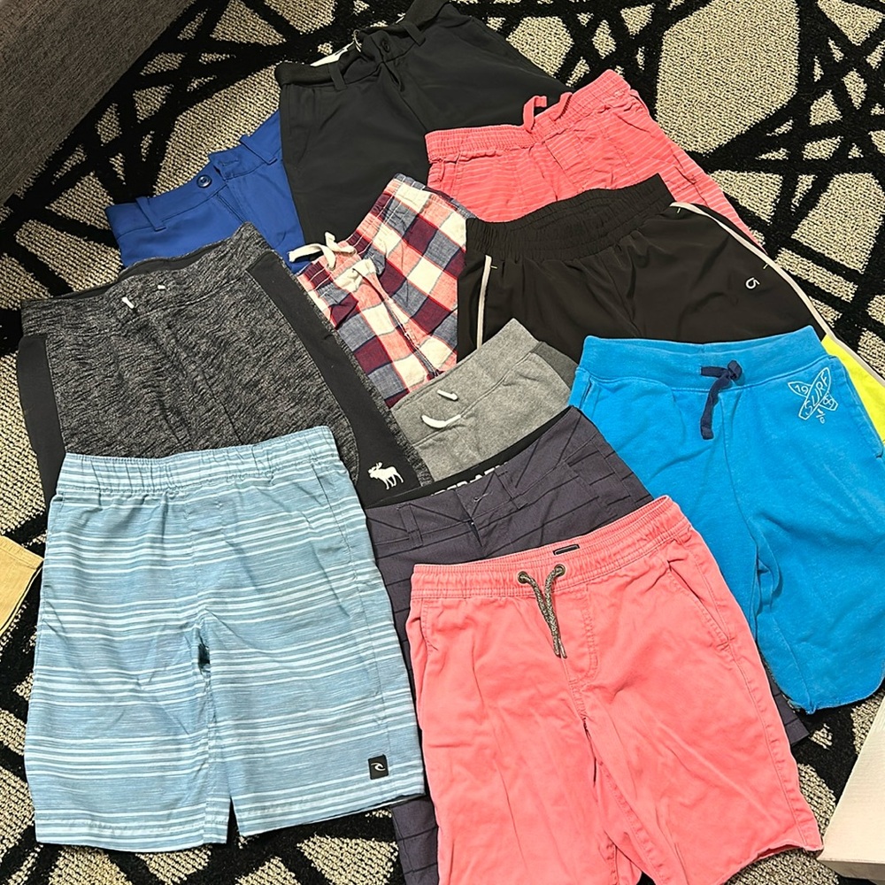 11 Pairs Boys Shorts - Sizes S, M, 7, 9/10 - Gap Kids, Under Ar, RipCurl, Aberc